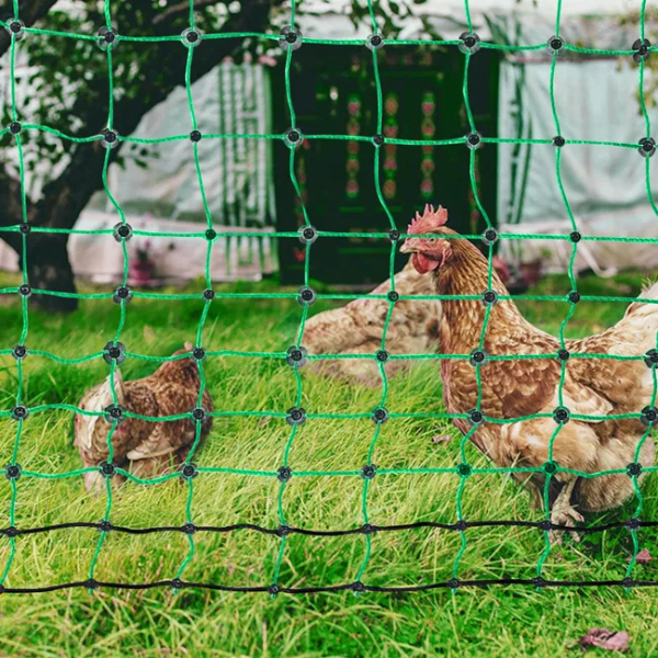Kit filet de clôture électrique 1,21 x 51,2 m - clôture filet pe avec poteaux et piquets a double pointe - maille portable utilitaire pour poulets