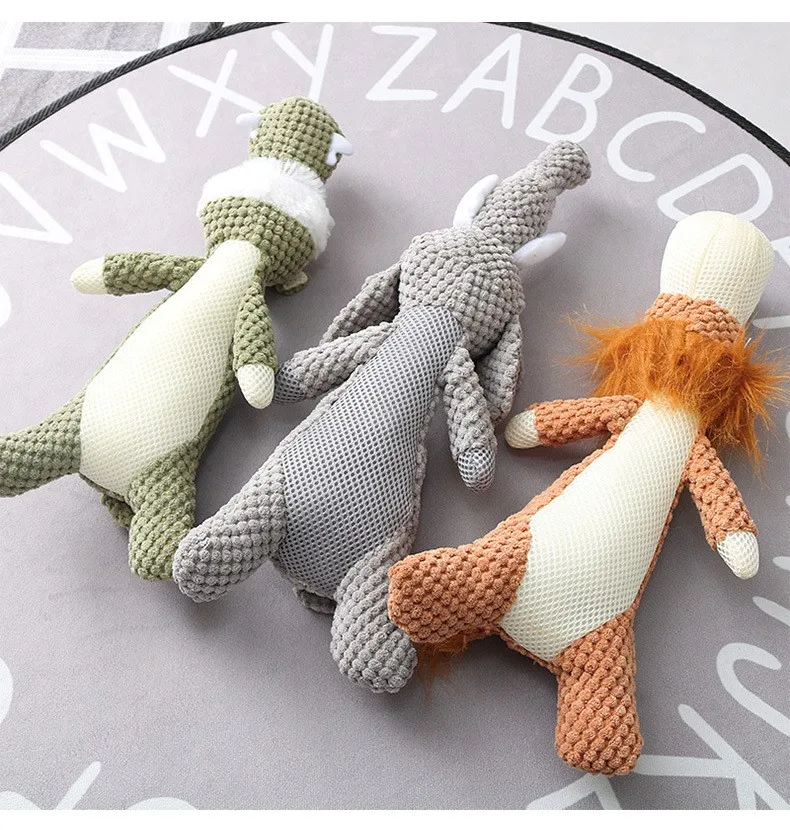 Jouet sonore en peluche côtelée
