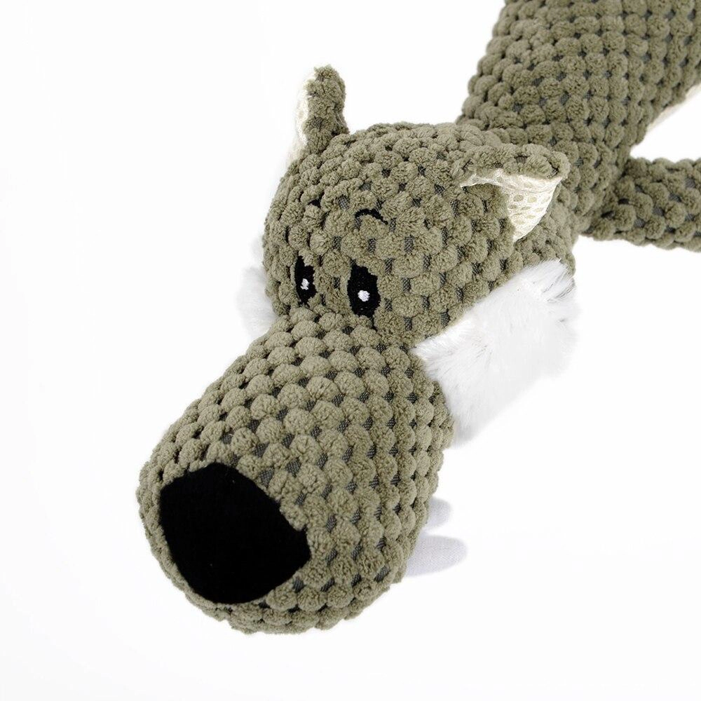 Jouet sonore en peluche côtelée