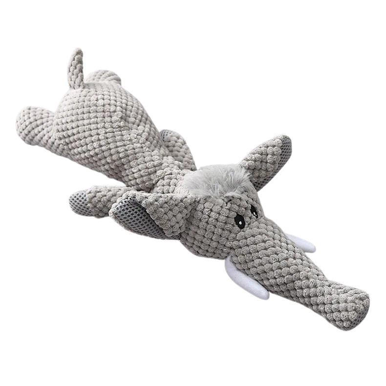 Jouet sonore en peluche côtelée
