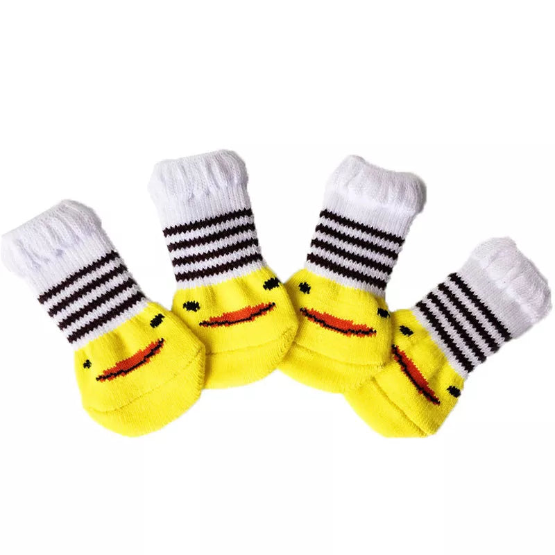 Chaussettes pour chien - jaune avec rayures