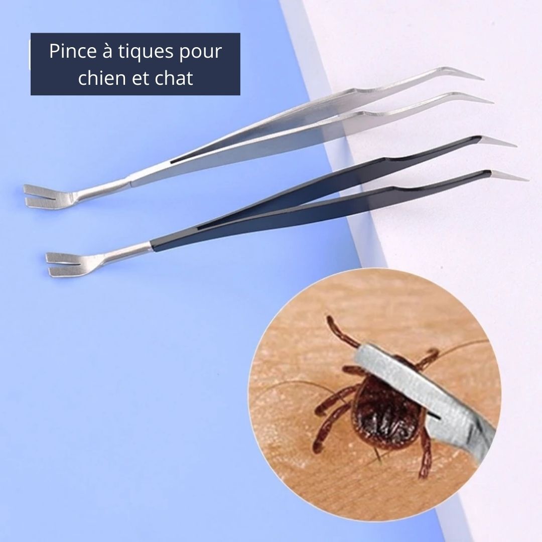 Pince à tiques 2 en 1 pour chien et chat