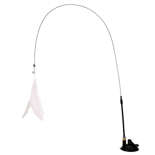 Canne à pêche avec ventouse pour chat