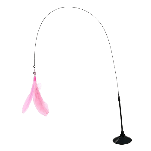 Canne à pêche avec ventouse pour chat